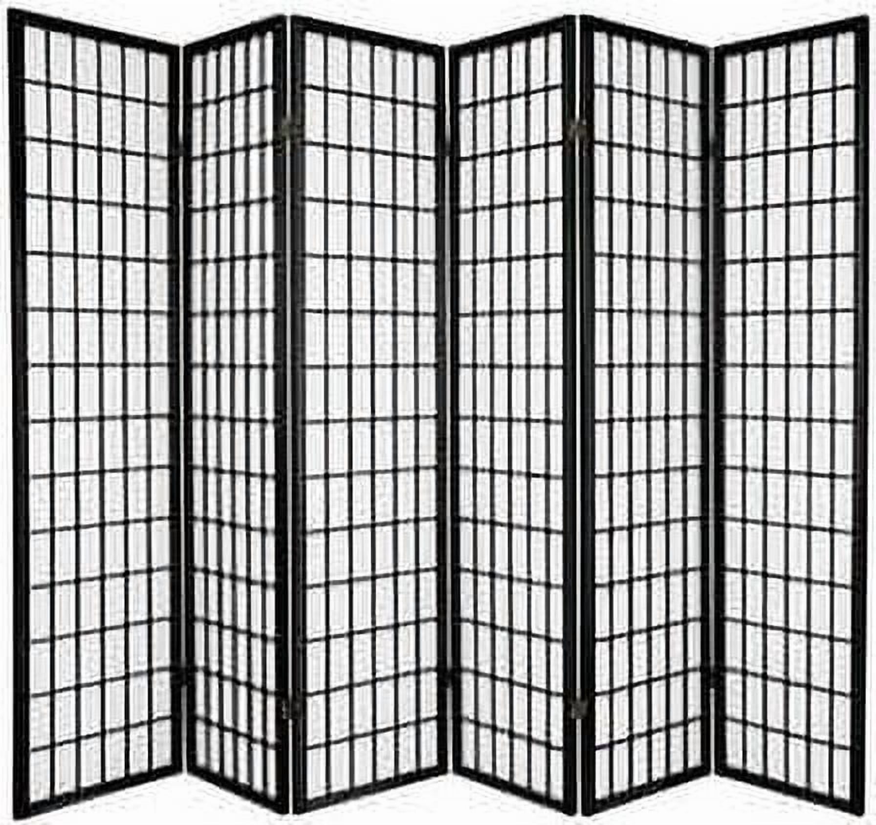 Legacy Decor Japanese Oriental 6 Panel Room Divider, 71" Tall, Black