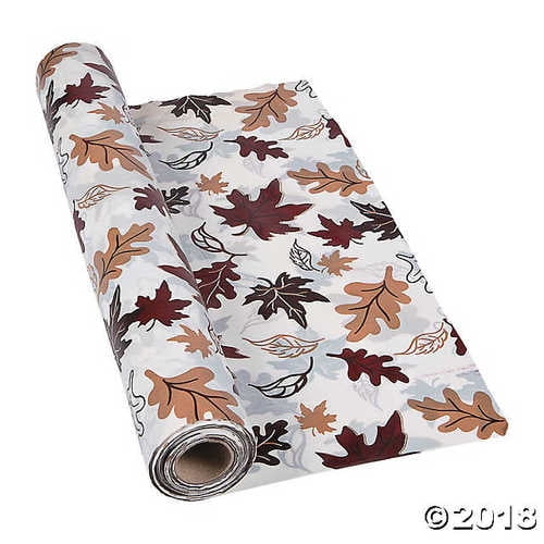 40" x 100 ft. Plastic Fall Leaves Tablecloth Roll Halloween