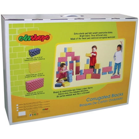 Edushape Educolor Blocks - Edushape Corrugated Blocks, 36-Piece