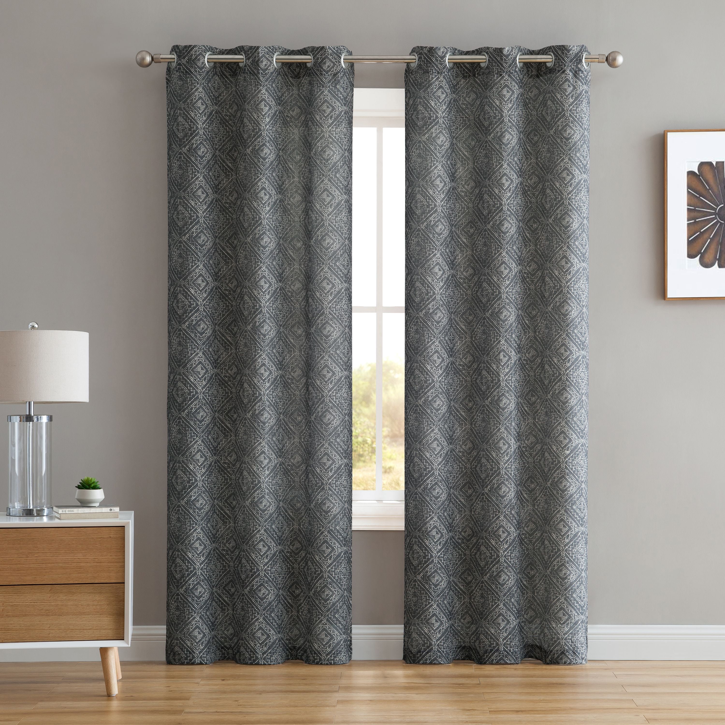 Better Homes and Gardens Dotted Diamond Window Curtain Panel - Set of 2 ...