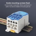thumbnail image 3 of 1Pc Electrical Junction Box with DIN Rail Mount, Universal Terminal Block for Distribution Cabinets & High Voltage Panels, High-Quality Wiring Accessories Blue, 3 of 8