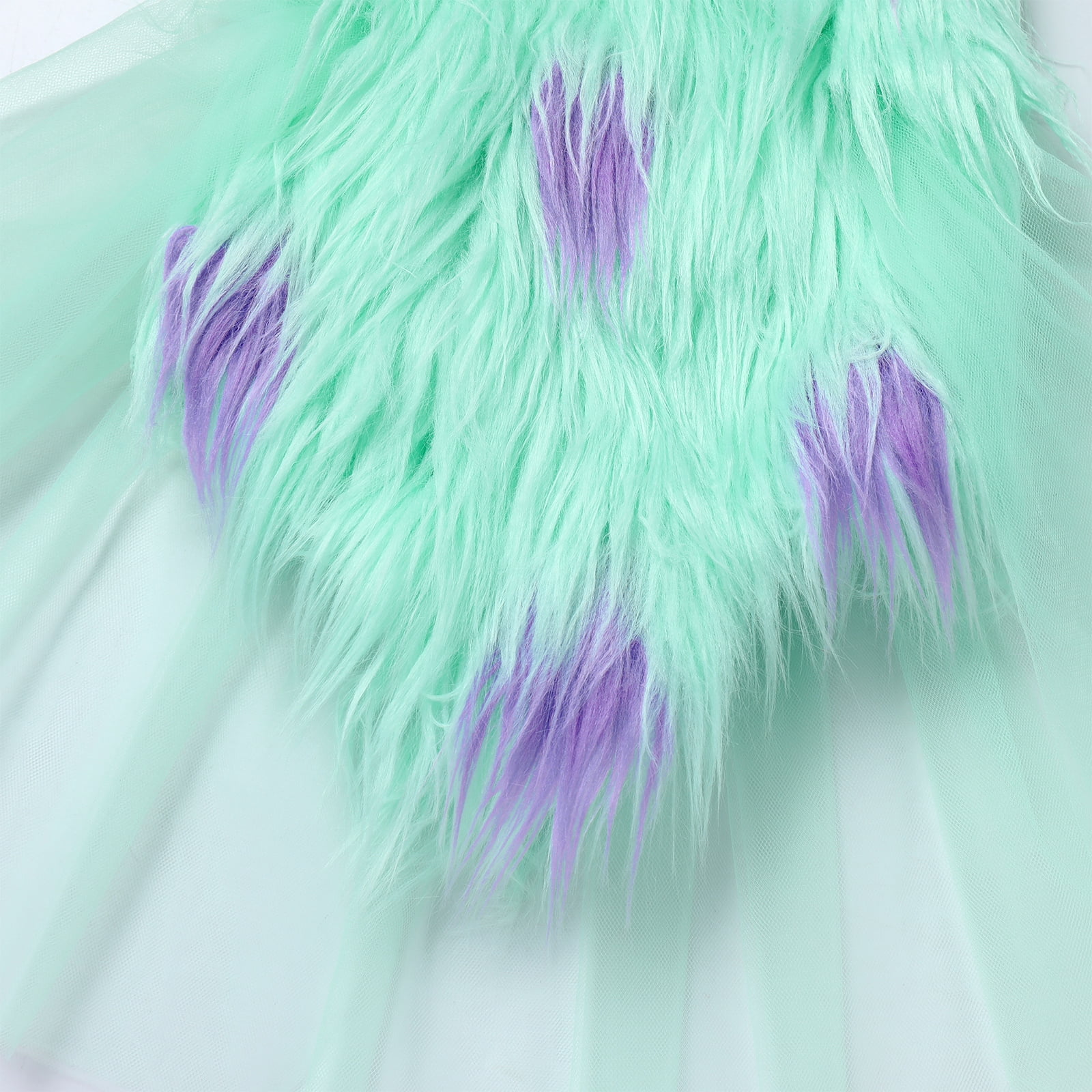 FYMNSI Baby Girl Christmas Outfit Toddler Green Faux Fur Romper Tutu Dress with Leg Warmers Xmas Dress Up Clothes