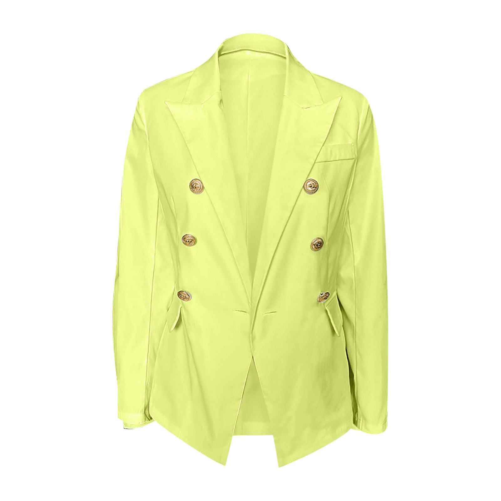 Ichuanyi Women Buttons Long Sleeve Solid Office Coat Cardigans Suit Jacket Long Outwear - image 4 of 6