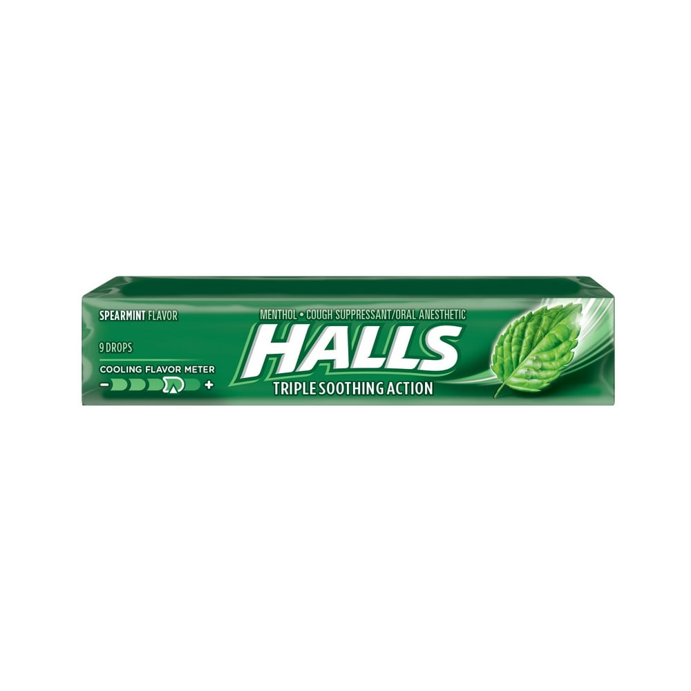 Halls Cough Drops, Spearmint, 9 Ct (Box of 20)