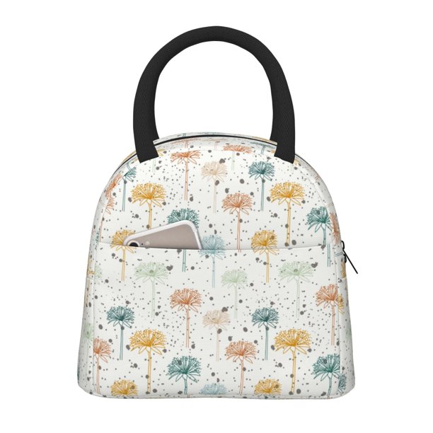 Balery Dandelion Bolsa de Almuerzo para Mujeres, Caja de Almuerzo, Bolsa de Almuerzo Pequeña Impermeable, Tote de Almuerzo Reutilizable con Gran Capacidad