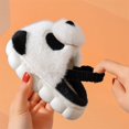 thumbnail image 4 of Zapatillas de algodón para niños y niñas, otoño e invierno, para interiores, suela suave, zapatillas de lana con dibujos de panda para bebés pequeños y medianos, 4 of 6