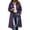 Purple, variant on Hzzrkos Women's Plaid Long Trench Coat, Lapel Collar Button Front Long Sleeve Lightweight Casual Overcoat, Classic Check Pattern Outerwear for Fall and Winter