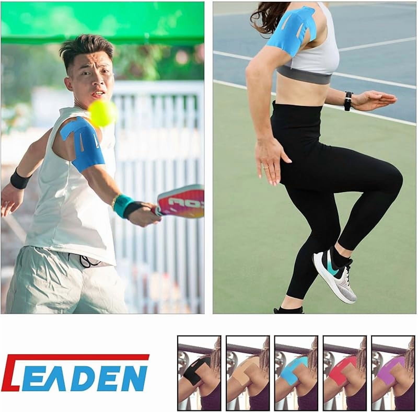 Wrongduck Precut Kinesiology Tape for Shoulder, 10 Pcs Waterproof Elastic Shoulder Support Tape, Breathable Latex-Free Athletic Tape for Stability and Pain Relief