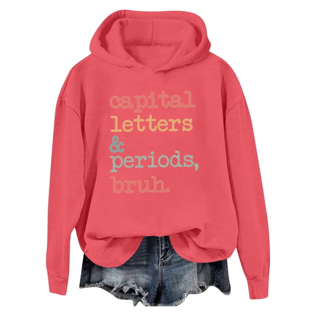 WEAIXIMIUNG Chandails en Molleton Courts pour Femmes Chandail à Capuchon Mode Automne/hiver Sweat à Capuche Athlétique avec Impression de Lettres pour Style et Confort