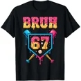 thumbnail image 1 of Bruh Baseball Ice Cream Drip Number 67 Player 67th Birthday Unisex T-shirt C02665, S-5XL, 1 of 4