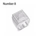 thumbnail image 5 of Guardurnaity Anillo cuadrado de moda para hombre, anillos de diamantes de imitación personalizados, joyería, accesorio de vestir, boda, club Ropa, zapatos y accesorios Miscelánea Color Acero talla 8, 5 of 6