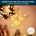 thumbnail image 5 of Christmas Tree Topper, Gold Glitter Hollow 5-Point Star with Lights, Tinsel Star Decoration with Christmas Tree Topper Base, Suitable for Decorating Yard Office Bistro Restaurant Party, 5 of 6