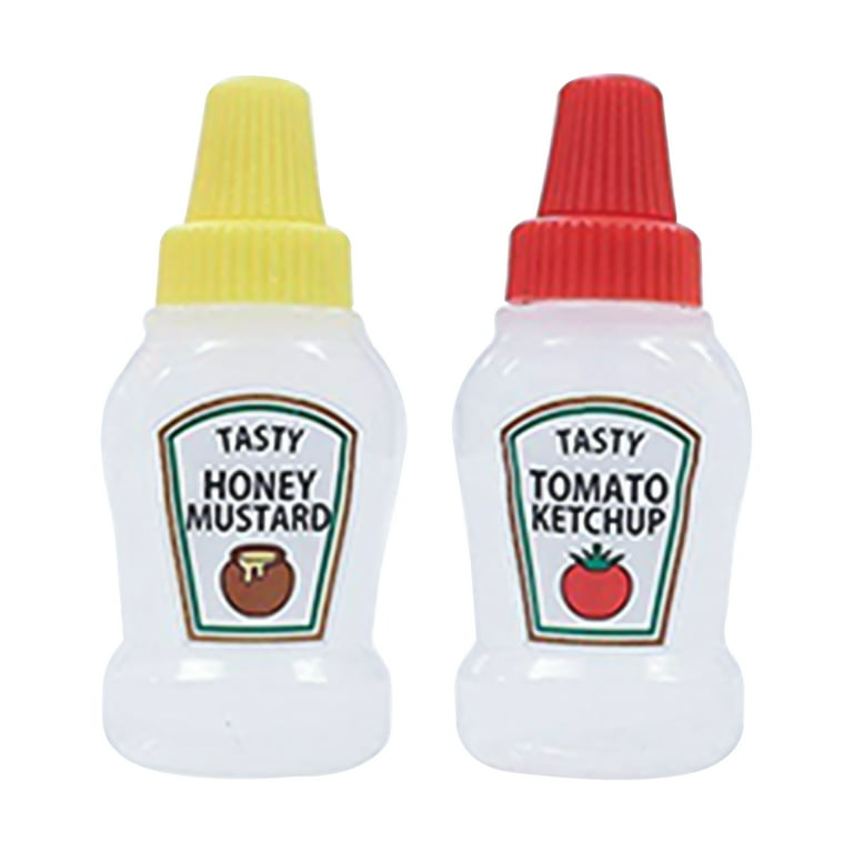 Cheers.US 4 Pcs Mini Ketchup Bottle Honey Mustard Squeeze Bottles