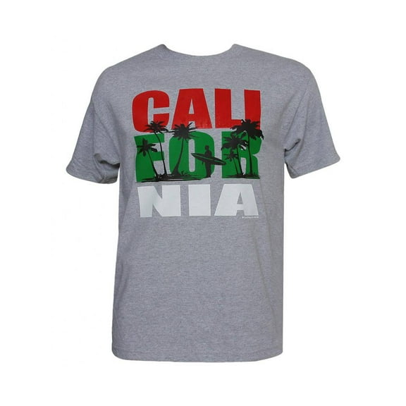 Mens Short-Sleeve Men's California Surfer Grey T-Shirt - Small