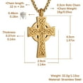thumbnail image 6 of HZMAN Stainless Steel Celtic Cross Necklace for Men Women Vintage Viking Irish Knot Amulet Pendant Jewelry Gift (Gold), 6 of 7
