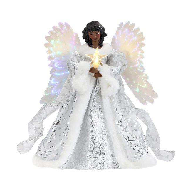 Estatuilla superior 25 * 20 cm con luces Decoración de Navidad Ángel nte para Estilo A Hugo ángel copa del árbol