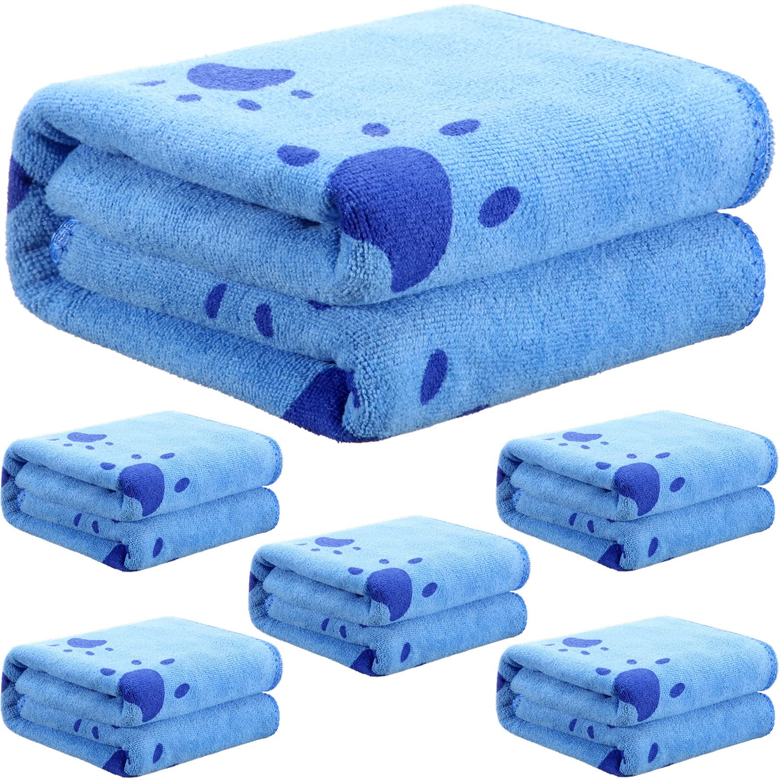 6 Pcs Dog Towels for Drying Dogs Soft Microfiber Absorbent Dog Towels