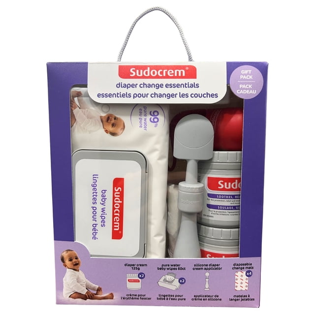 Sudocrem® Diaper Change Gift Set - 2x 60 Count Wipes | 2x 125 Gram Diaper Rash Cream | 1x Diaper Cream Applicator | 4x Disposable Change Mats