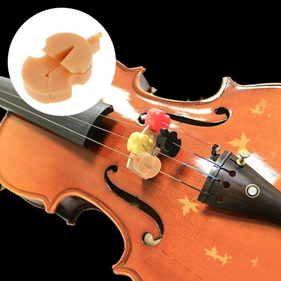 ETHZZLE 1Pack Khaki Rubber Violin Mute for Quiet Practice Tourte Style Suitable for Violins and Small Violas