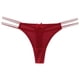 thumbnail image 3 of Tanga sexy de satén de seda fría, suave, hueca, de color sólido, de algodón, a la moda, para mujer, de cintura baja, 3 of 6