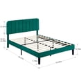 thumbnail image 3 of Taomika, Full Size Upholstered Platform Bed Frame with Adjustable Headboard-Dark Green, 3 of 7