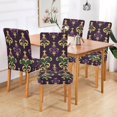 thumbnail image 2 of Yayeee 2 Pack Dining Chair Covers Stretch Parson Chairs Slipcovers Seat Protector, Gold and Purple Floral Pattern, 2 of 6