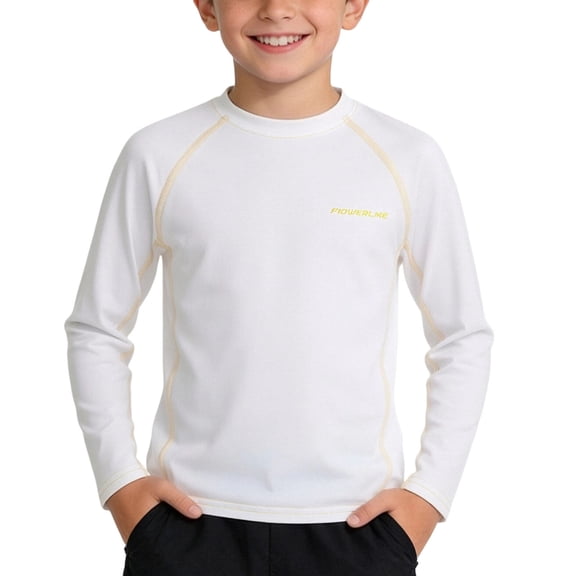 OGLCCG Kids Boys Long Sleeve T-Shirt Quick-Dry UPF 50 Rash Guard Athletic Tee Crewneck Workout Profermance Shirts 4-16 Years