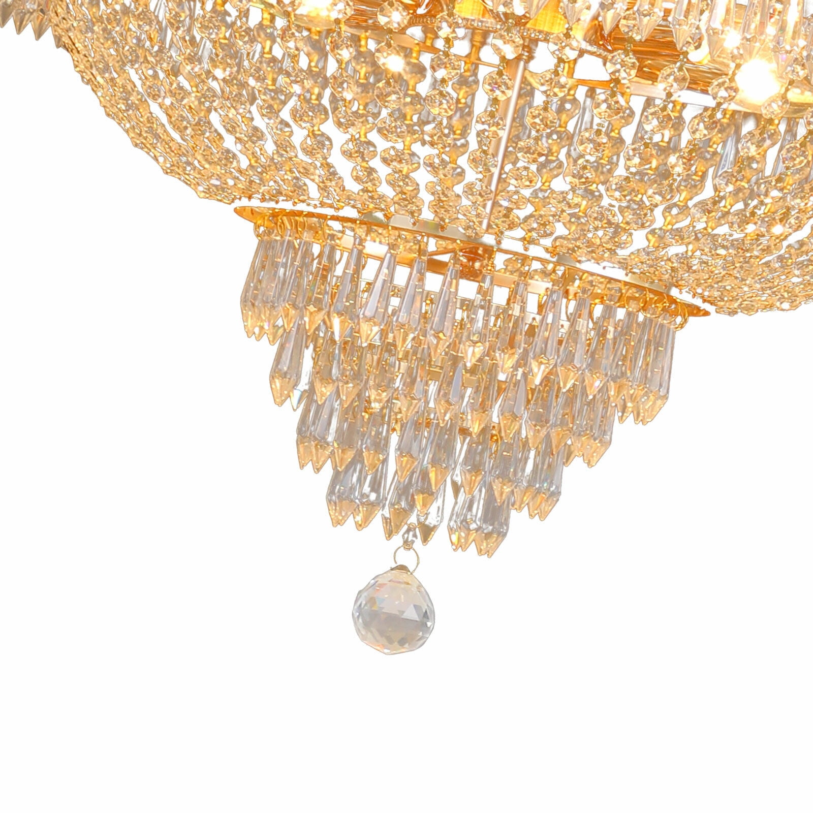 FETCOI Modern Luxury K9 Crystal Chandelier Home Ceiling Light Pendant Lighting Fixture