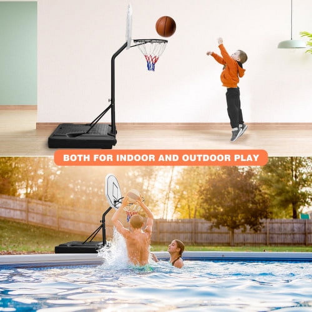 Fantasyland 3.1-4.7ft Adjustable Height Basketball Hoop, Indoor Outdoor Basketball Hoop System with 36" Shatterproof Backboard and Stand for Youth