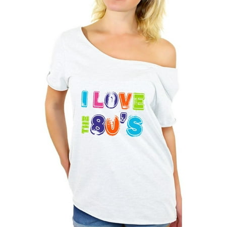 Rock Concert T Shirts Awkward Styles I Love the 80s Purple Neon Green Neon Yellow Shirt Womans 80s Accessories 80s Rock T Shirt 80s T Shirt Retro Vintage Rock Concert T-Shirt 80s Costume 80s Clothes for Women ()