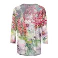 thumbnail image 4 of Patlollav New 2024 3/4 Length Sleeve Womens Tops Summer Loose Solid Crewneck T Shirts Casual Three Quarter Length Dressy Blouses, 4 of 6