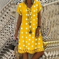thumbnail image 2 of Tralilbee Robe Midi Ample à Pois à Imprimé Bohème pour Femme Grande Taille Décontractée Mode Élégante Fête Potluck Voyage pour Femme, 2 of 3