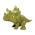thumbnail image 2 of Figura de acción de dinosaurio con dedo mordedor, mano mordedora complicada con articulaciones flexibles Triceratops verde, 2 of 9