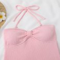 thumbnail image 6 of MSJUHEG One Piece Swimsuit Women,Pink Swimsuits for Women,Striped Swimsuits for Women,Ribbed Monokinis Swimsuit Bathing Suits Swimwear,Bandeau Tankini Swimsuits for Women,Ruffle Bikini Pink S, 6 of 9
