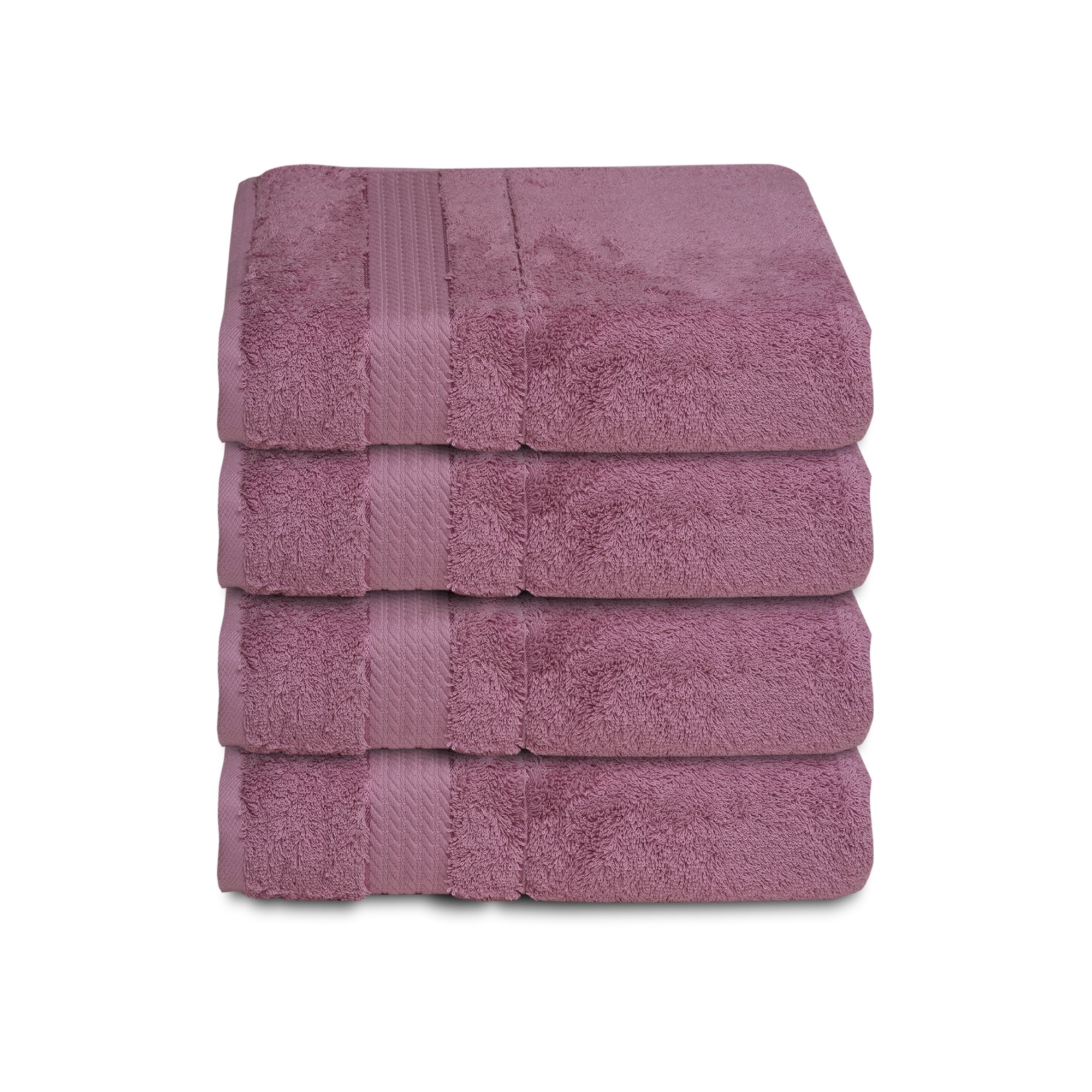 Melissa Linen 100% Turkish Cotton Hand Towels, 4-Pack, Lilac Purple, 550 GSM