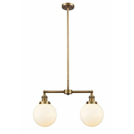 Innovations 209-BB-G201-8-LED Large Beacon 2 Light Chandelier part of the Franklin Restoration Collection, Brushed Brass