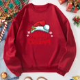 thumbnail image 3 of Bmisegm Lettre de Noël Joyeux Noël Mode Col Rond Pull pour Femmes Chemise à Manches Longues Pull Imprimé Chandails en Molleton Décontractés pour Femmes Rouge m, 3 of 3