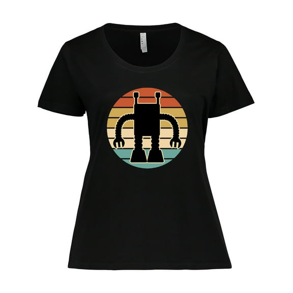 Inktastic Robotics Vintage Robot Sunset Women's Plus Size T-Shirt