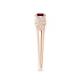 thumbnail image 3 of ANGARA Natural Aeon Vintage Style Ruby and Diamond Three Stone Engagement Ring in 14K Rose Gold for Women (Size-4mm) | July Birthstone, Anniversary, Jewelry Gift for Women | Natural Ruby Ring, 3 of 9