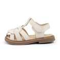 thumbnail image 7 of Meckior Toddler Girls Sandals PU leather Hollow Out Striped Patchwork Shoes for Little Kids, 7 of 7