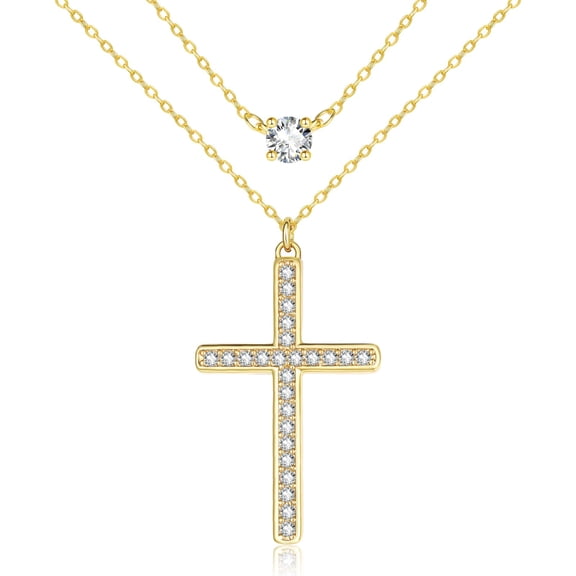 HXWZB Cross Pendant Necklace for Women, Religious Cross Jewelry