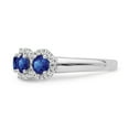 thumbnail image 2 of ARAIYA FINE JEWELRY 14K White Gold Cluster Diamond and Blue Sapphire Halo Ring (1/3 cttw, I-J Color, I2-I3 Clarity), Size 6.5, 2 of 5