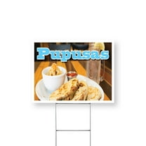 Pupusas Yard Sign 12 Inch x 16 Inch Single Sided Weatherproof Heavy-Duty Plastic with Stake | Authentic Salvadoran Cuisine, Freshly Made, Food Promotions | Made in USA