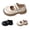 Beige, variant on Girls Platform Dress Shoes Wide Toe Ankle Doub Straps Loafers Kids School Uniform Flat Shoes with Metal Buckles