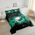 thumbnail image 4 of Erosebridal Baseball Bedding King Comforter Set,Sport Theme Down Comforter,Black Reversible,3pcs, 4 of 7