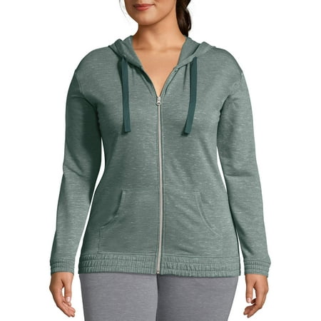 Zip Front French Terry Jacket - Hanes Women's Tri-blend French Terry Full Zip Hooded Jacket
