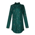 thumbnail image 5 of Ydkzymd Women's Long Sleeve Shirts and Blouses Turquoise Floral Long Sleeve Shirt Women Fall S Athletic Petite Turtleneck Tops Casual Tie Dye Flower Shirts, 5 of 5