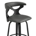 thumbnail image 2 of 30 Inch Faux Leather Swivel Bar Stool, Black and Gray, 2 of 5