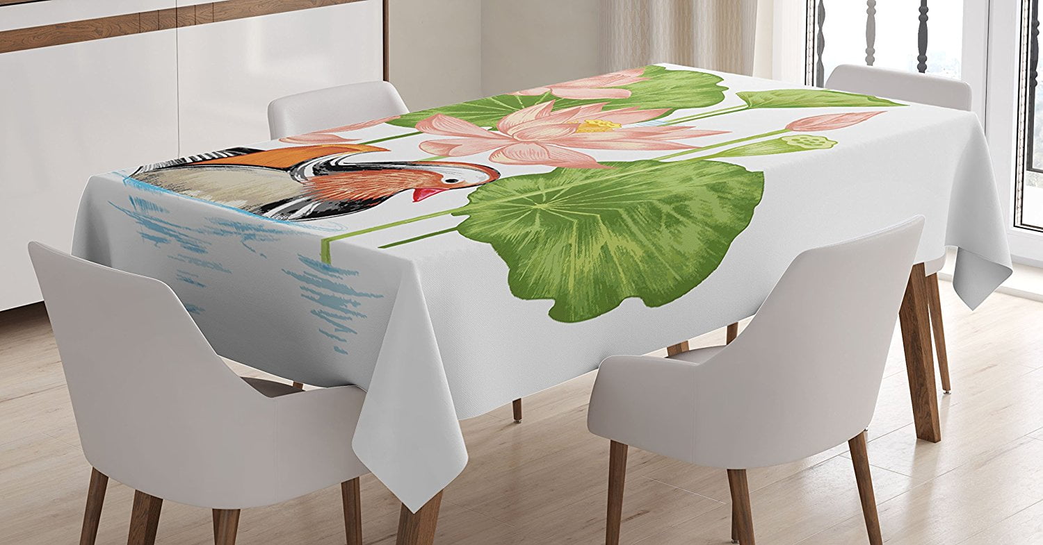 Dining Room Kitchen Rectangular Runner Ambesonne Woodland Table Runner Forest Trees Creative Tones Growth Season Colorful Woods Pastel 16 X 90 Lime Green Mustard and Pink