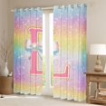 thumbnail image 2 of Manfei Initial L Letter Blackout Curtains Set of 2 (52x84 Each) for Girls, Dreamy Galaxy Stars Rainbow Window Curtains, Cute Princess Style Curtains and Drapes, Curtains and Drapes Decor, 2 of 6